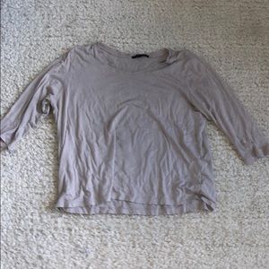 Truly madly deeply Beige slouchy 3/4 sleeve shirt